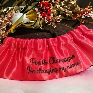 Pop the Champagne I'm changing my name Custom Colors Wedding Garter Personalized